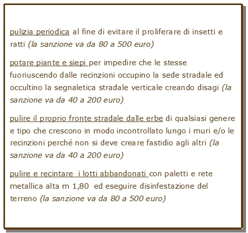 Obblighi e sanzioni per la manutenzione dei giardini privati Recinzioni giardini privati